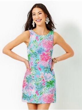 Lilly Pulitzer maurina linen shift dress in celestial blue size 12